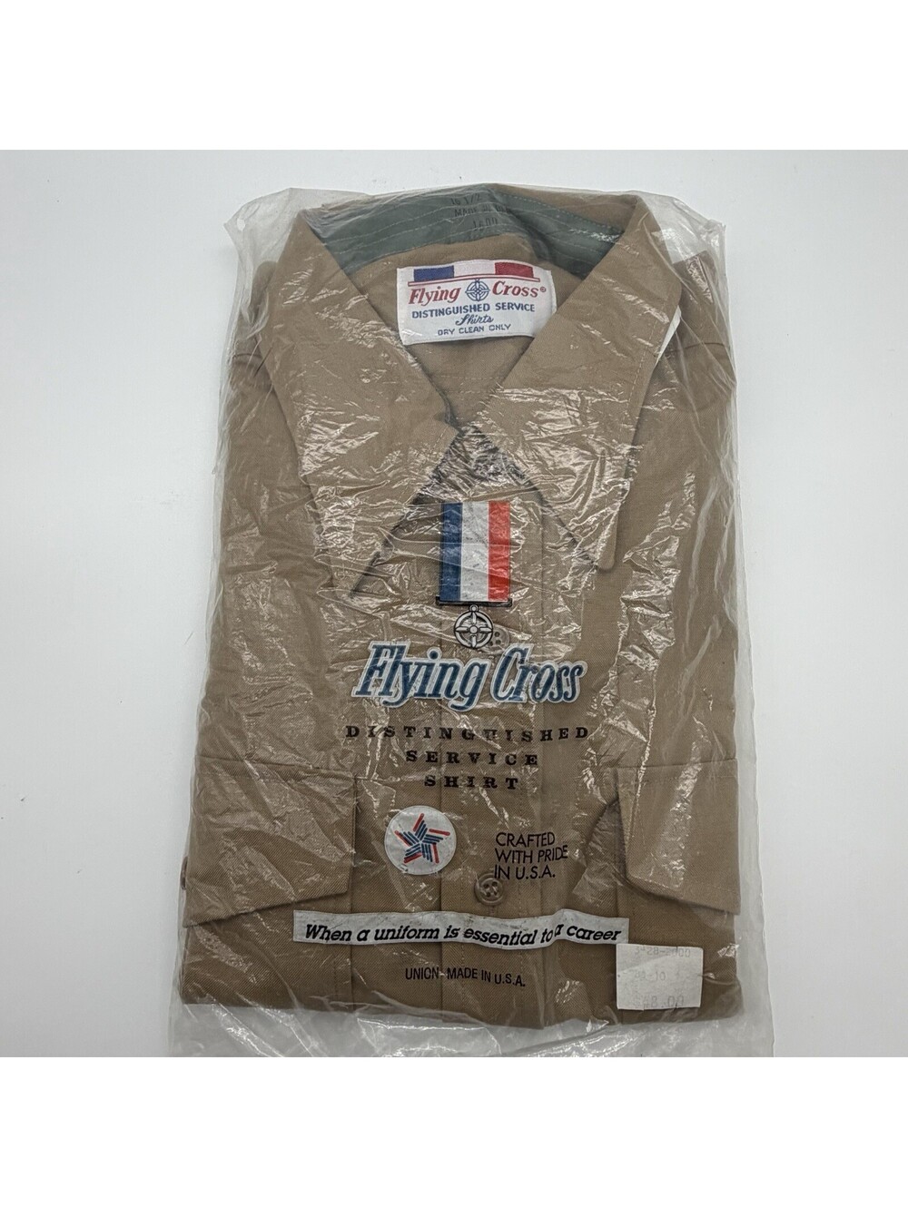 Flying Cross USMC Long Sleeve Uniform Shirt 16.5 33 Khaki NOS Made USA